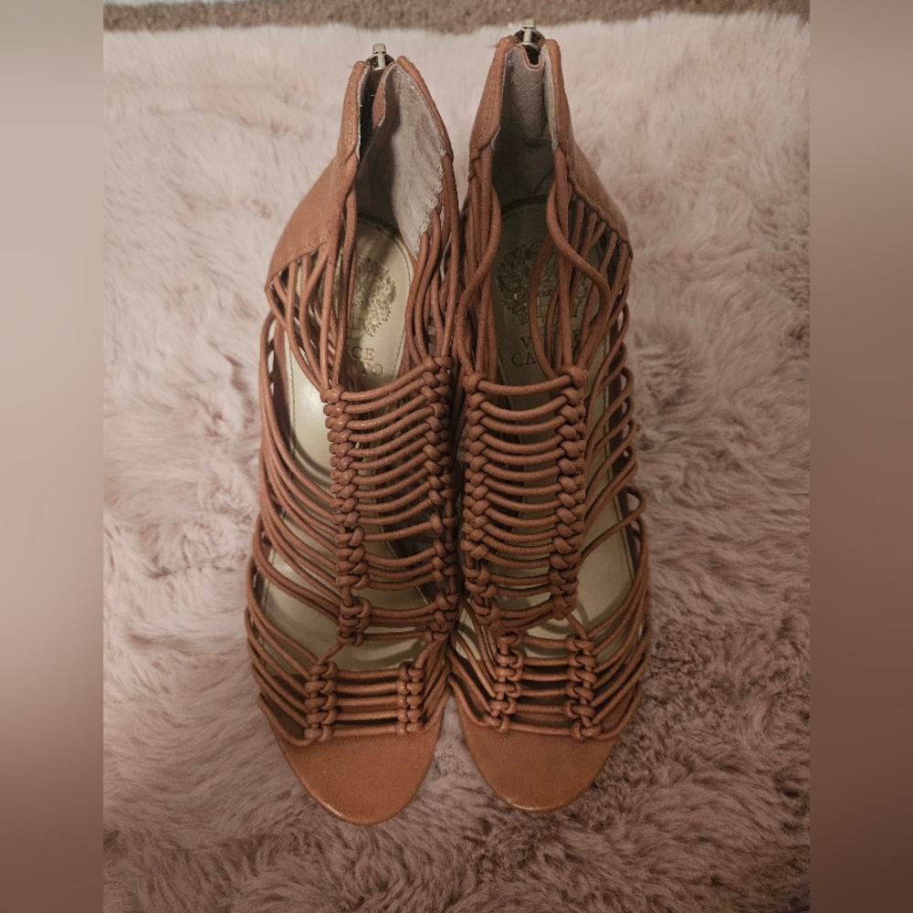 Vince Camuto Brown Strappy Heels